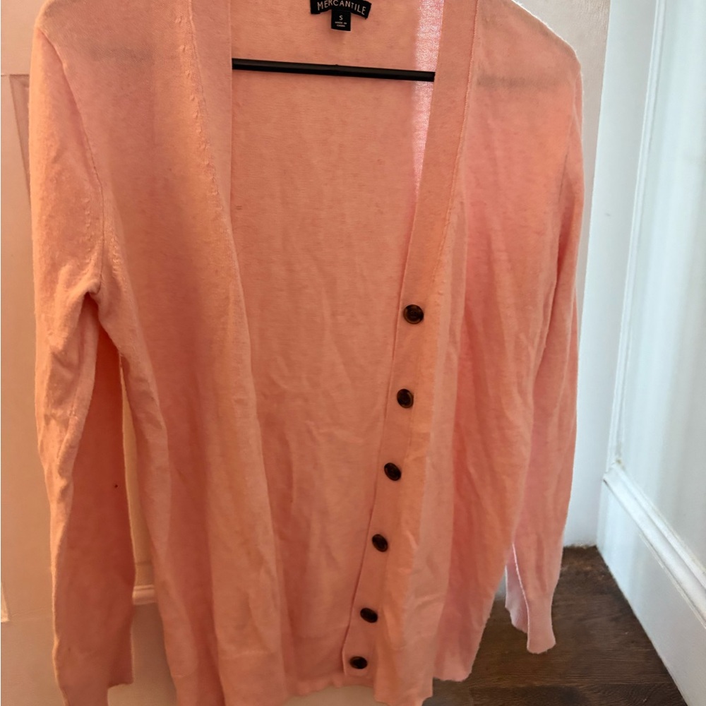 J. Crew Soft Pink Button-Down Cardigan